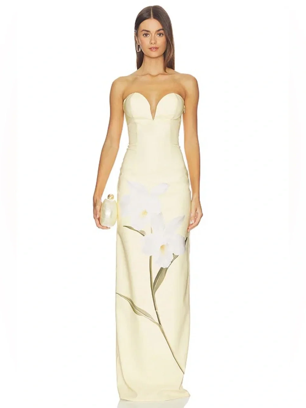Katie May Ursula Yellow Strapless Floral Gown - Picture 7 of 15